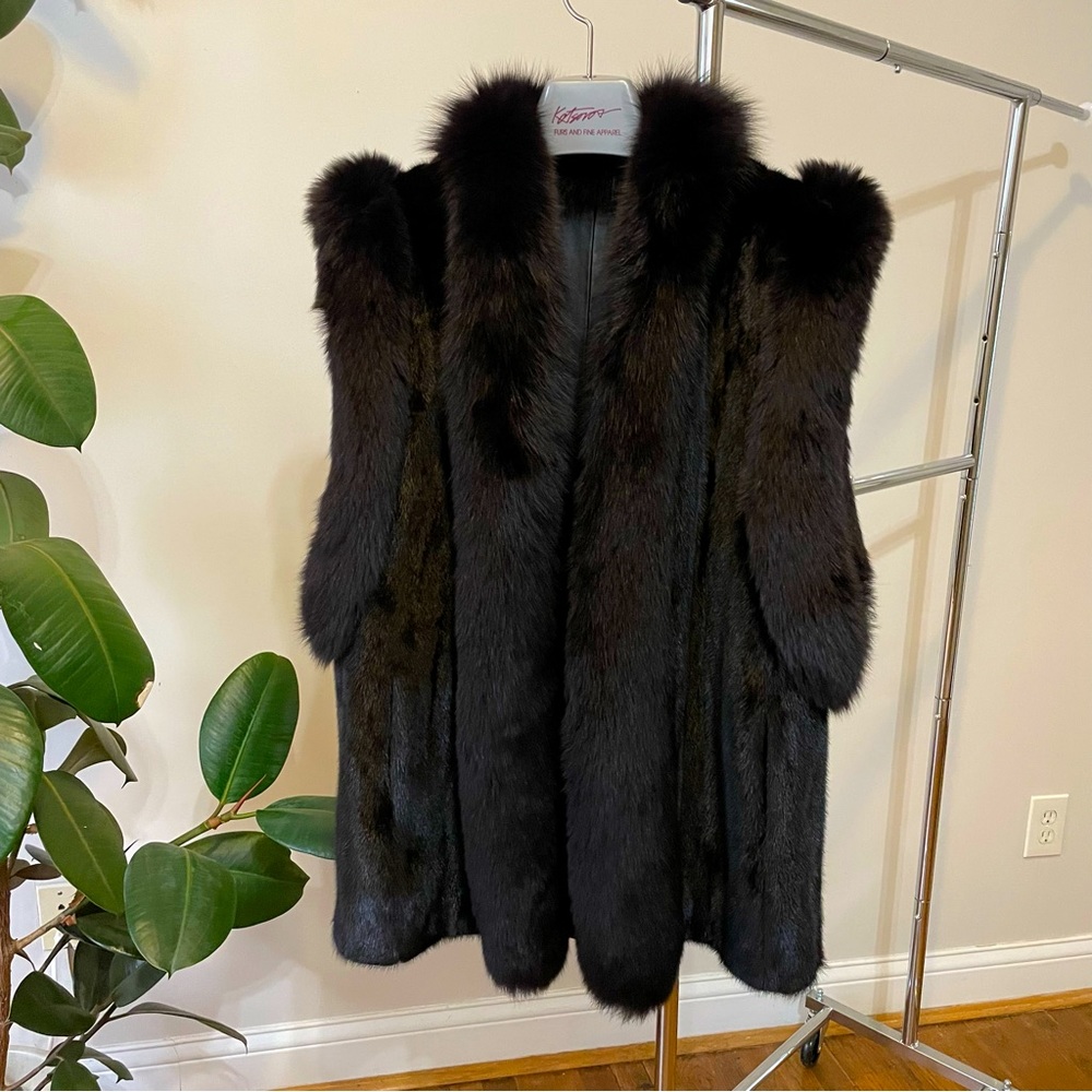 Double sided Fox Fur and Leather Vest